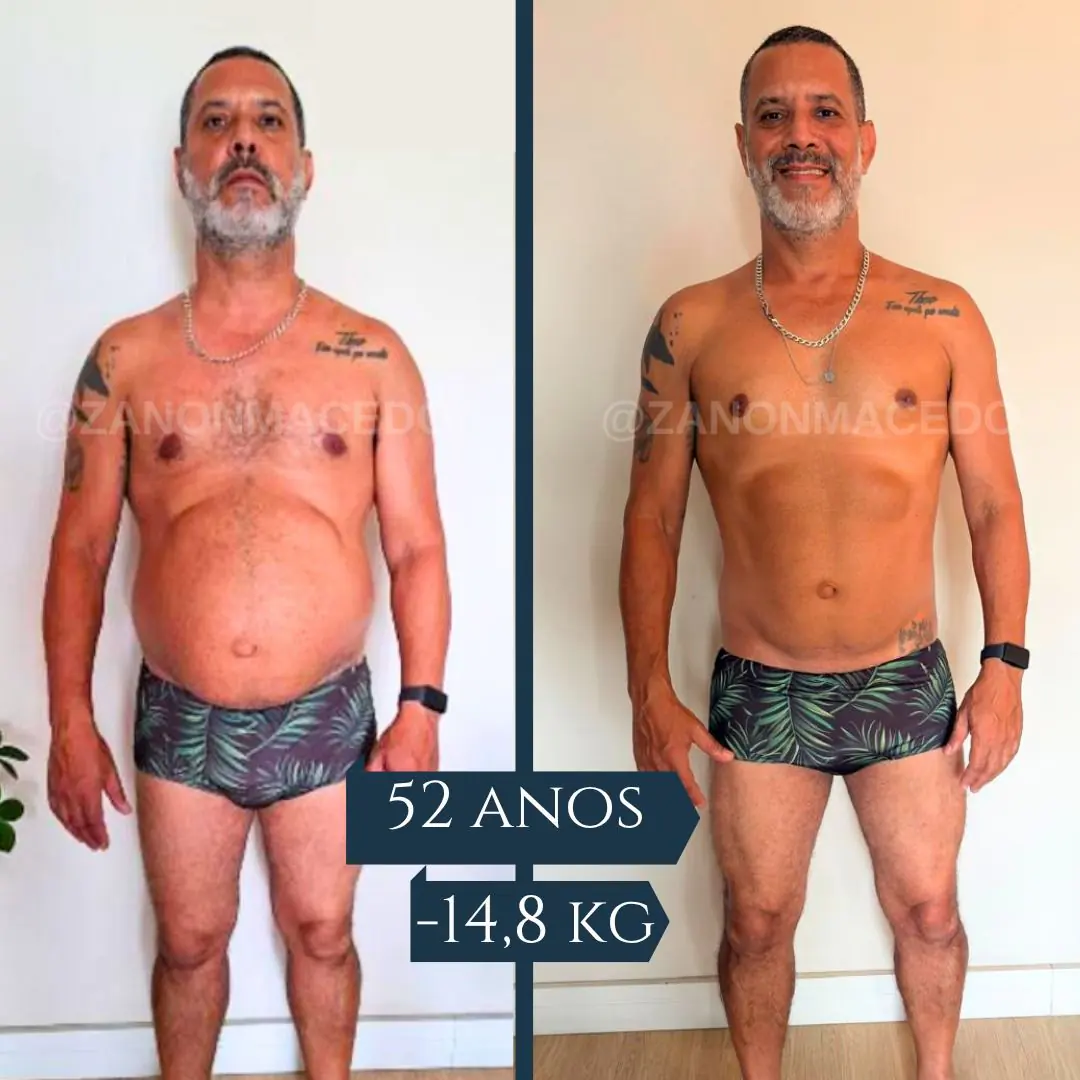 Antes e depois de aluno de 52 anos